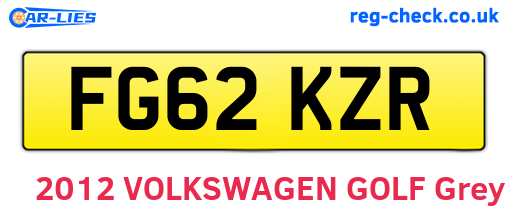 FG62KZR are the vehicle registration plates.