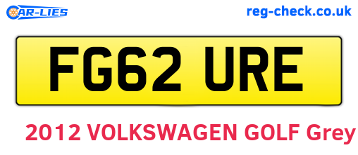 FG62URE are the vehicle registration plates.