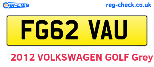 FG62VAU are the vehicle registration plates.