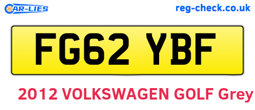 FG62YBF are the vehicle registration plates.