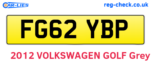 FG62YBP are the vehicle registration plates.