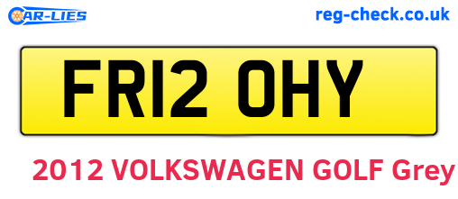FR12OHY are the vehicle registration plates.