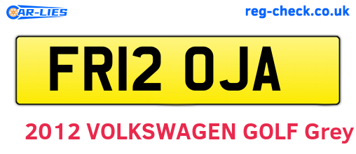 FR12OJA are the vehicle registration plates.