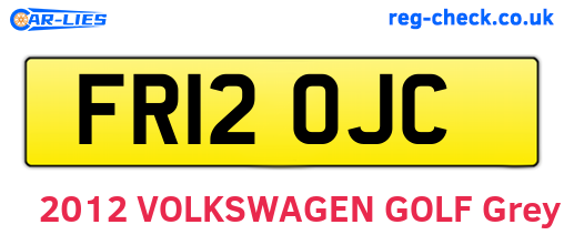 FR12OJC are the vehicle registration plates.