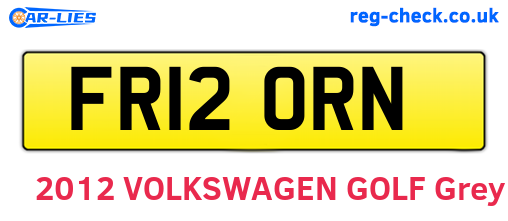 FR12ORN are the vehicle registration plates.