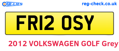 FR12OSY are the vehicle registration plates.