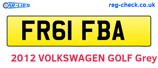 FR61FBA are the vehicle registration plates.