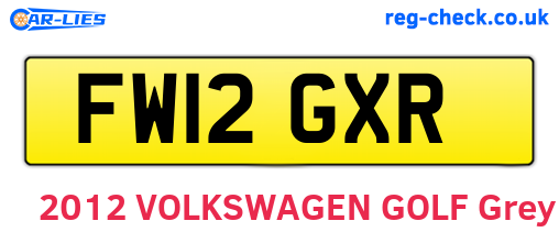 FW12GXR are the vehicle registration plates.