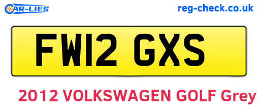 FW12GXS are the vehicle registration plates.