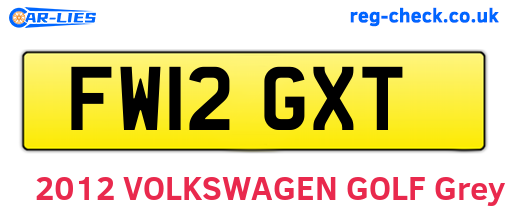 FW12GXT are the vehicle registration plates.