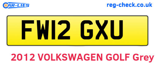 FW12GXU are the vehicle registration plates.