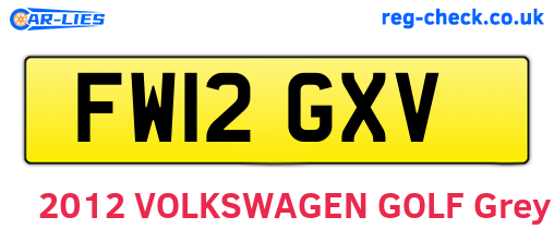 FW12GXV are the vehicle registration plates.