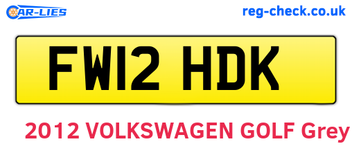 FW12HDK are the vehicle registration plates.