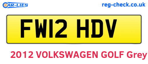 FW12HDV are the vehicle registration plates.