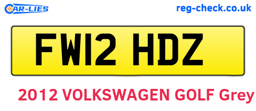 FW12HDZ are the vehicle registration plates.