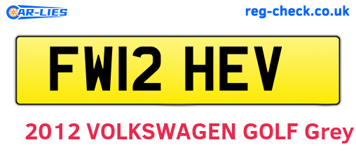 FW12HEV are the vehicle registration plates.