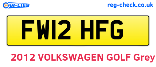 FW12HFG are the vehicle registration plates.