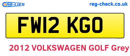 FW12KGO are the vehicle registration plates.