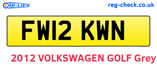 FW12KWN are the vehicle registration plates.