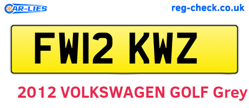 FW12KWZ are the vehicle registration plates.
