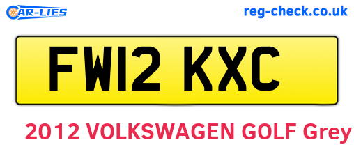 FW12KXC are the vehicle registration plates.
