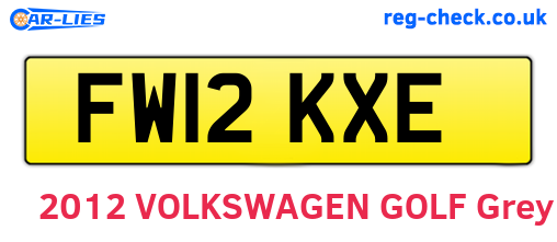 FW12KXE are the vehicle registration plates.