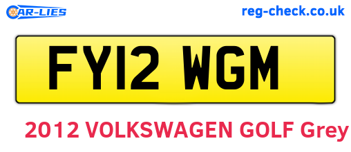 FY12WGM are the vehicle registration plates.