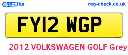 FY12WGP are the vehicle registration plates.