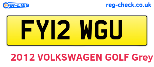 FY12WGU are the vehicle registration plates.