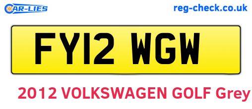 FY12WGW are the vehicle registration plates.