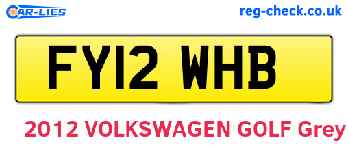 FY12WHB are the vehicle registration plates.