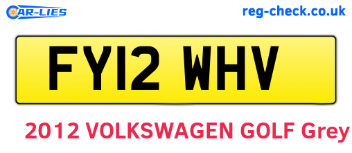 FY12WHV are the vehicle registration plates.