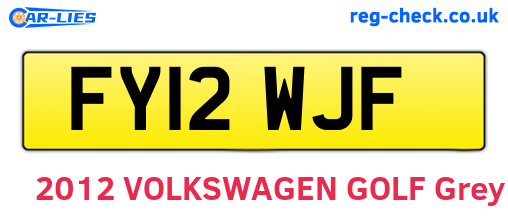 FY12WJF are the vehicle registration plates.