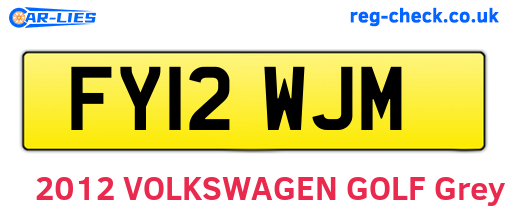 FY12WJM are the vehicle registration plates.