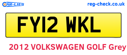 FY12WKL are the vehicle registration plates.