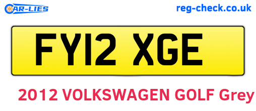 FY12XGE are the vehicle registration plates.