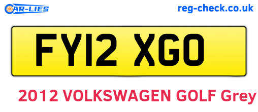 FY12XGO are the vehicle registration plates.