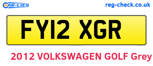 FY12XGR are the vehicle registration plates.