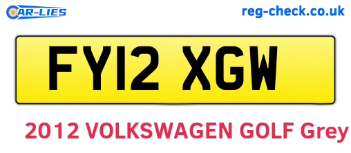FY12XGW are the vehicle registration plates.