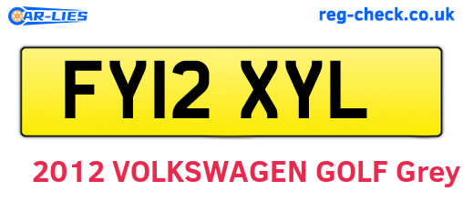 FY12XYL are the vehicle registration plates.