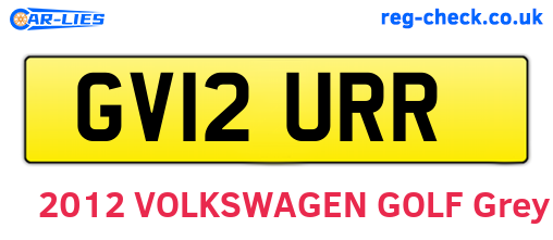GV12URR are the vehicle registration plates.