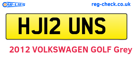 HJ12UNS are the vehicle registration plates.