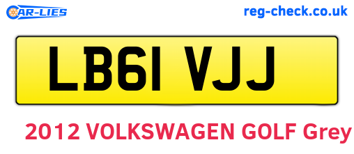 LB61VJJ are the vehicle registration plates.