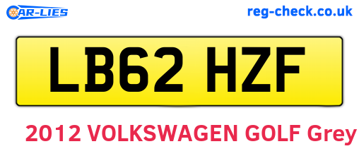 LB62HZF are the vehicle registration plates.