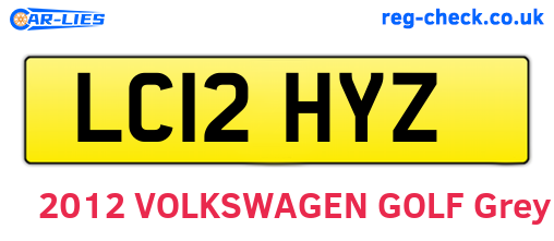 LC12HYZ are the vehicle registration plates.