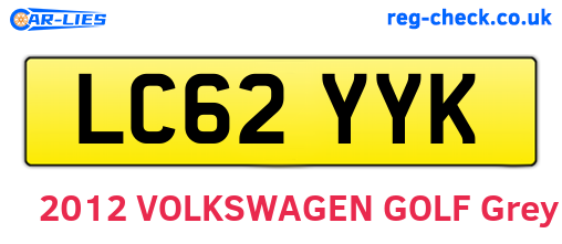 LC62YYK are the vehicle registration plates.