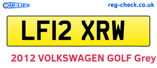 LF12XRW are the vehicle registration plates.