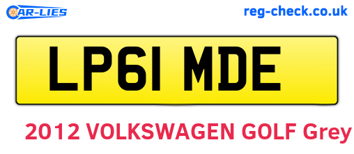 LP61MDE are the vehicle registration plates.