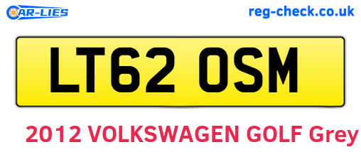 LT62OSM are the vehicle registration plates.