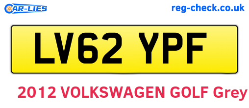 LV62YPF are the vehicle registration plates.
